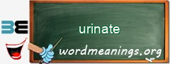 WordMeaning blackboard for urinate